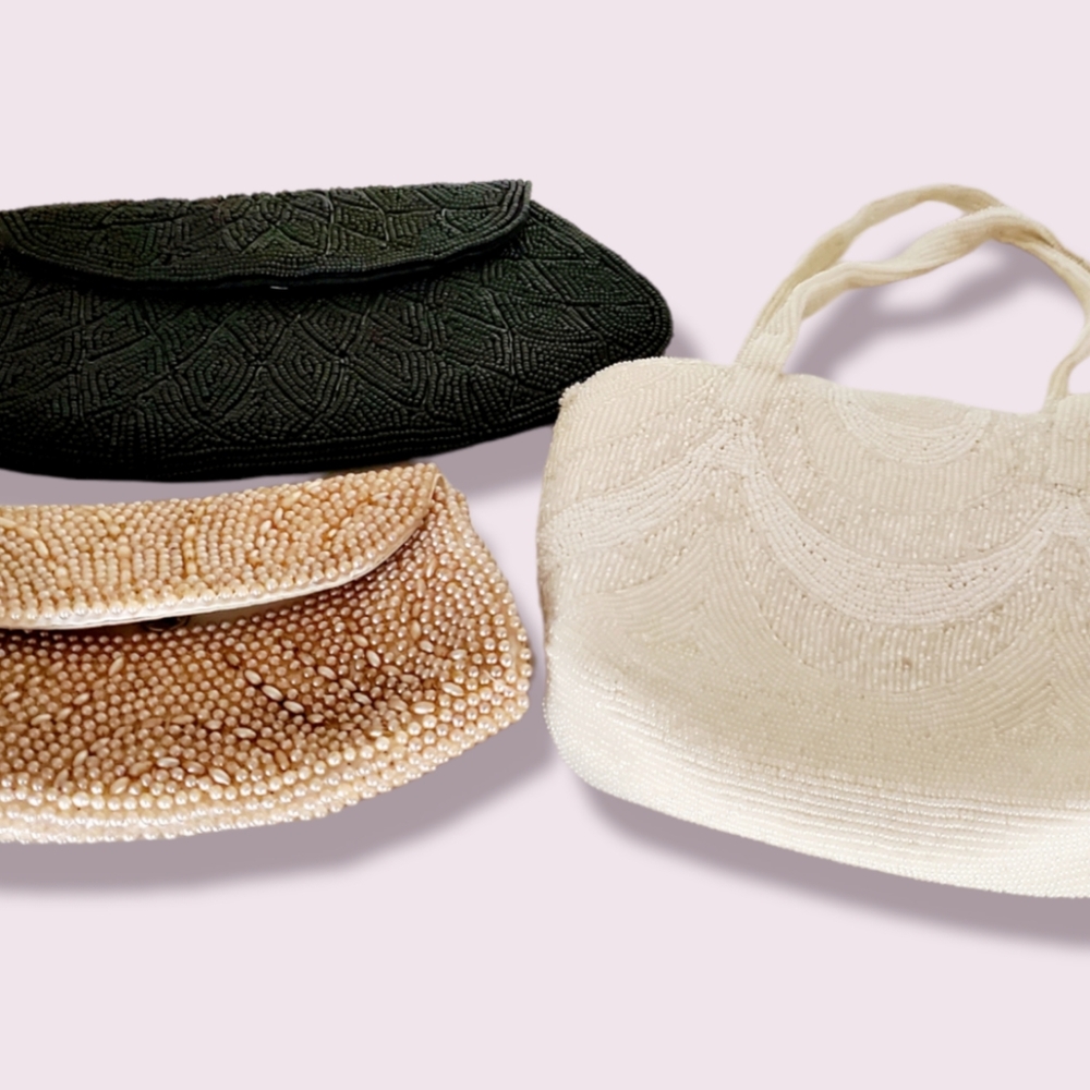 3 Vintage Made In Japan Beaded Small Purses